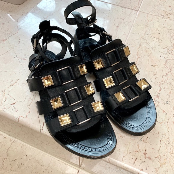 Proenza Schouler Black Studded Gladiator Sandals - Picture 9 of 12